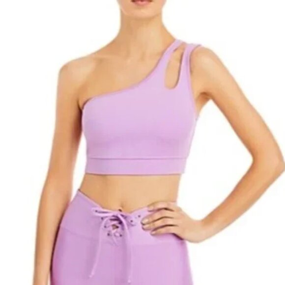 Year Of Ours Robin Tulip Purple One-Shoulder Sports Bra and Pants Size L NWOT - Picture 1 of 2